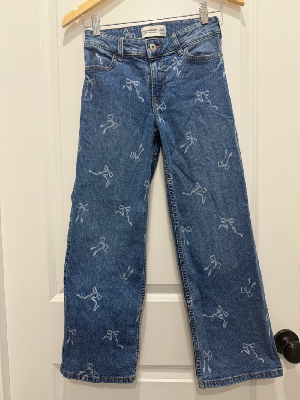 abercrombie kids Blue Wide leg Jeans with Bows